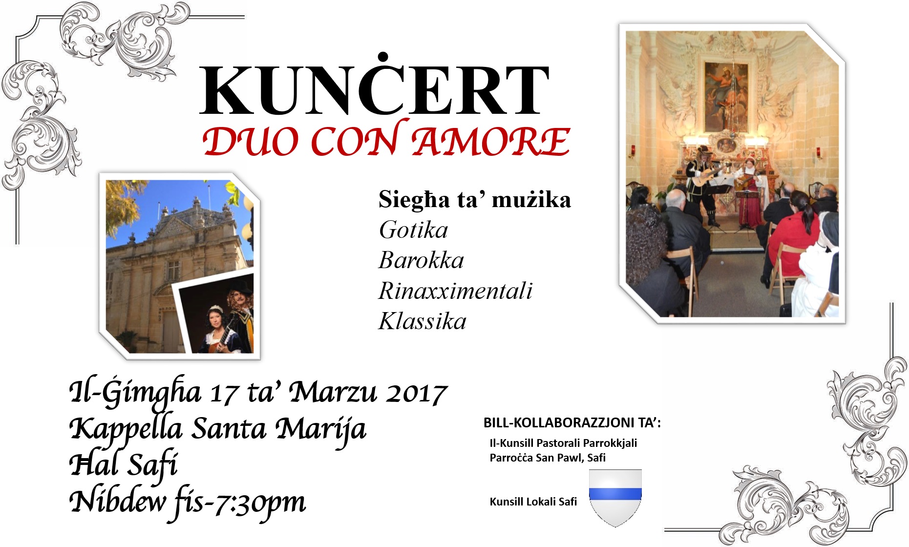 Duo Con Amore - Guitar Concert 2017-03-17 - Poster