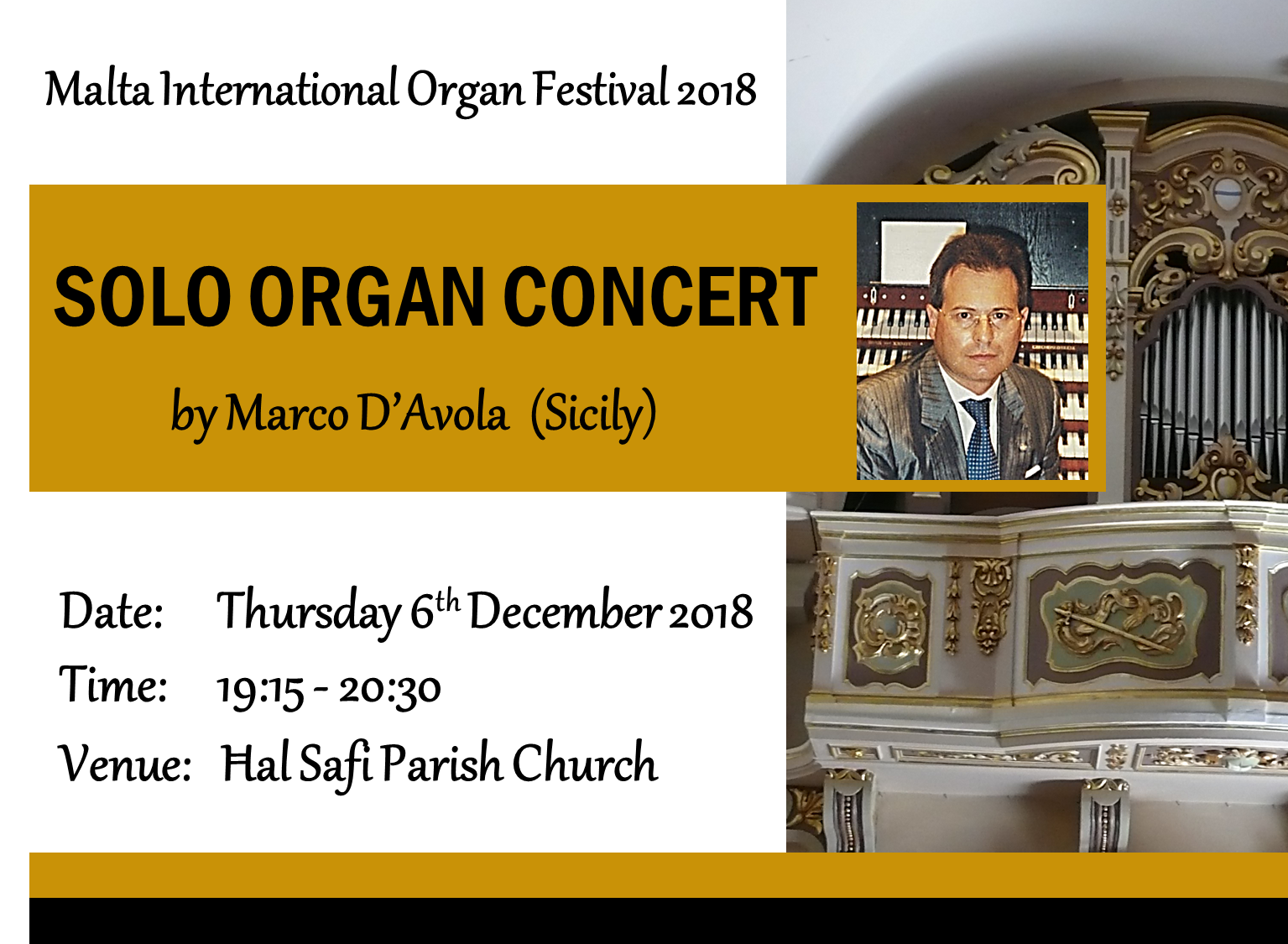 Malta International Organ Festival 2018 - Poster