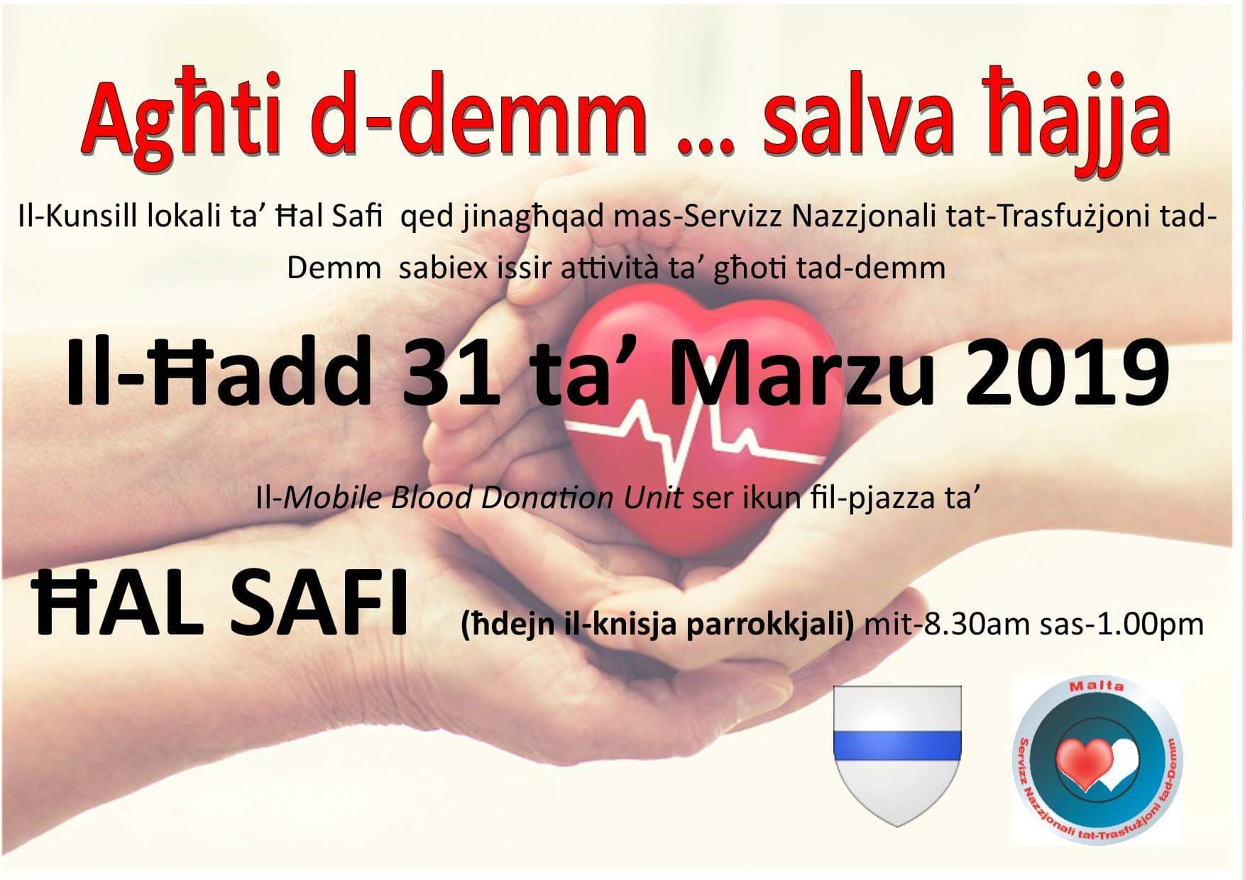 Għoti tad-Demm - Ħal Safi 31-03-19